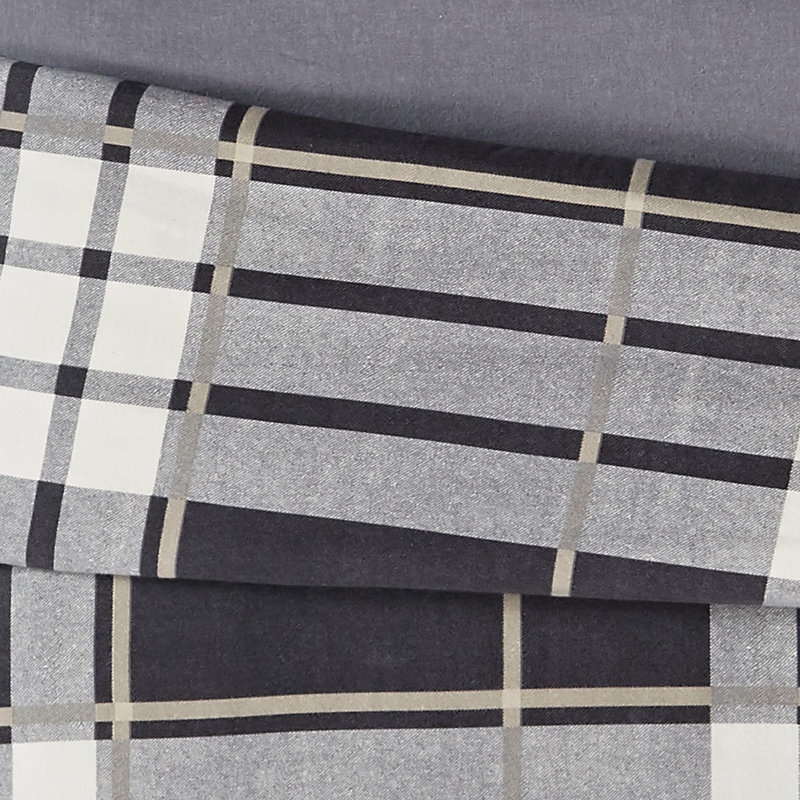 Full Black Cotton Down Alternative Reversible Comforter Set