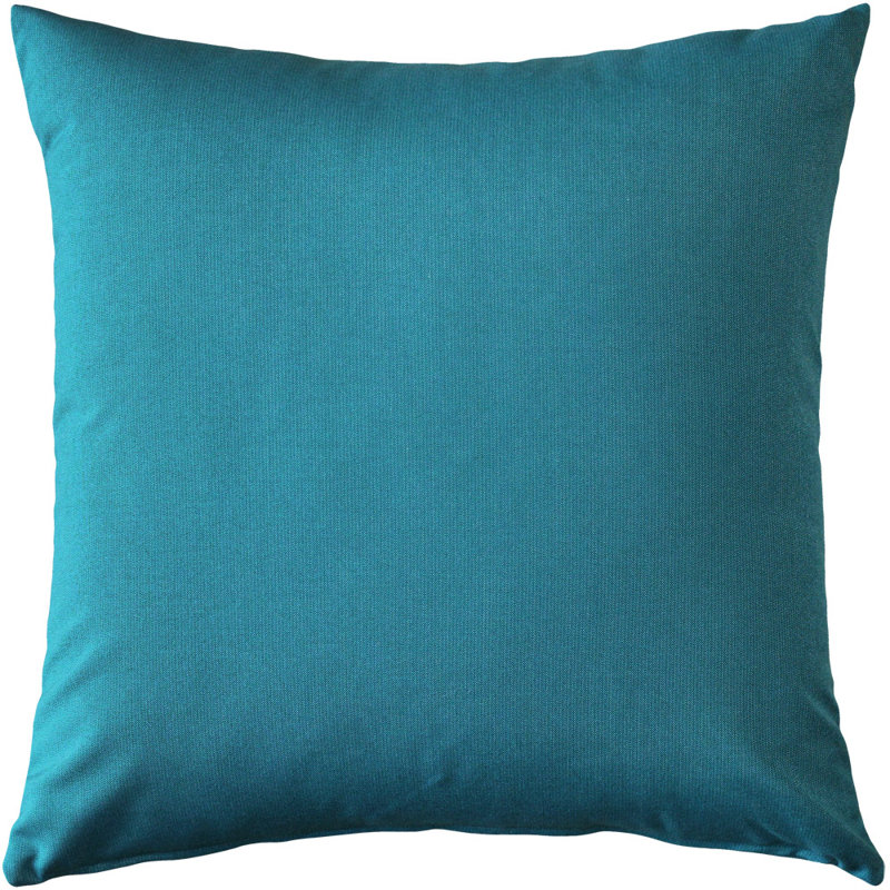 Sunbrella Fabric Solid Colour Indoor/Outdoor Patio Garden Polyester Filled Throw Pillows, Peacock