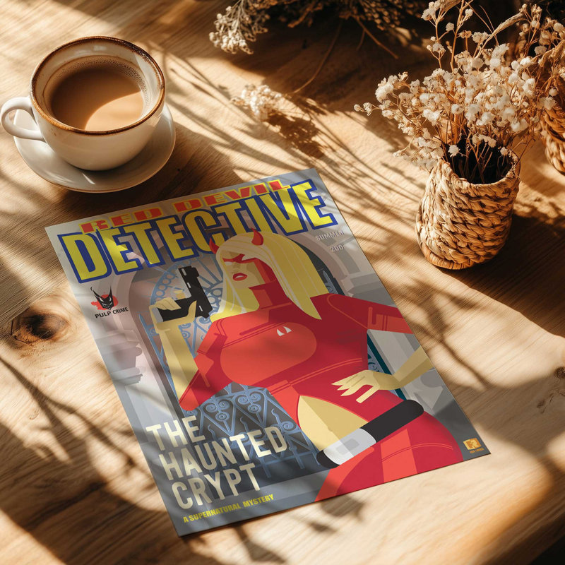 Red Devil Detective, reproduction d'art, Ne s’applique pas, H 24 po x l 18 po, Impression sans cadre