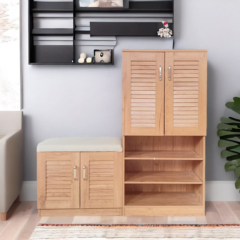 Armoire à chaussures multifonctionnelle, Chêne