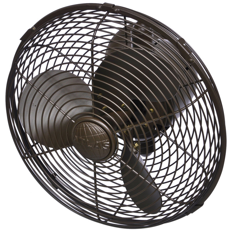  13" Oscillating Wall Mounted Fan, Textured Bronze