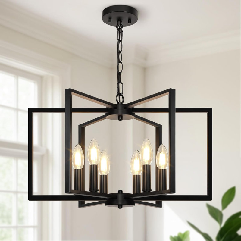 6 Light Geometric Dining Room Light Fixture
