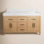 Meuble-lavabo double 60 po avec plateau en pierre reconstituée Bories-346458622