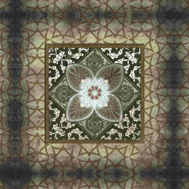 Carreau brunâtre - reproduction sur toile tendue, H 12 po x l 12 po