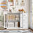 43" Modern Sideboard  Buffet Cabinetwith Guardrail, Adjustable Shelves, and 3 Drawers-468319937