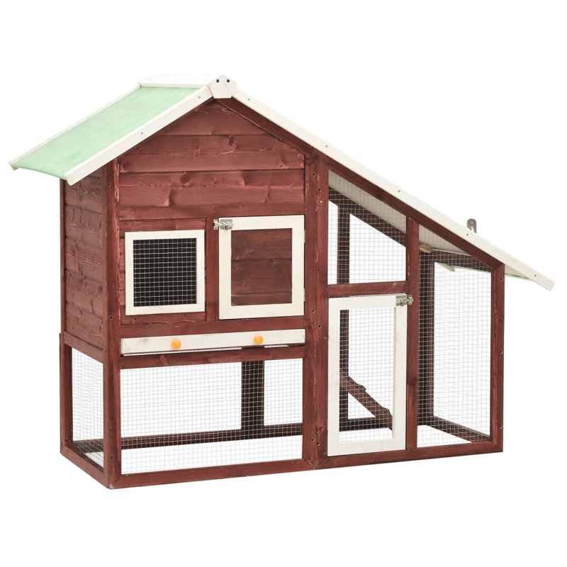 Karson Weather Resistant Rabbit Hutch, Mocha/White