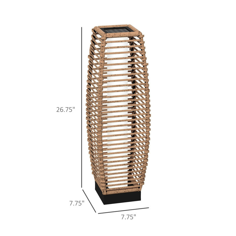 Lampe solaire sur pied Outsunny, Brun