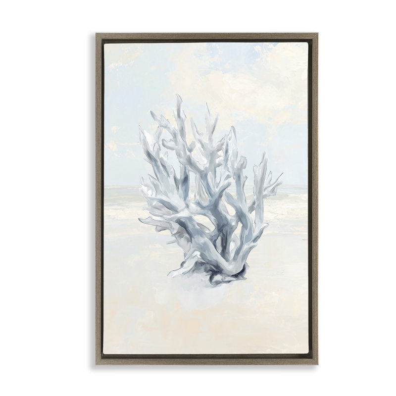 Cadre flottant à branches corail doux et minimal, design par Ramona Murdock, H 31 po x l 21 po