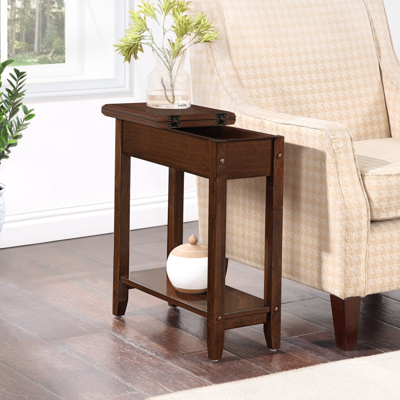Carbin 24" Tall Flip Top End Table, Espresso