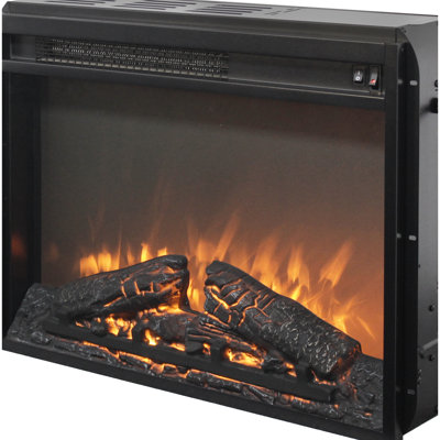 23" Electric Fireplace Heater With Log & Flame, 1400W, Overheat Protection, 11 Temperature Levels, 5000 /Hr Heat Insert 23 Inch - Realistic 1400W Heating, Guard, Choices, 400 Sq. Ft. Area