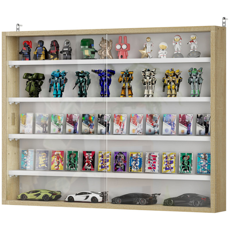 5-Tier Wall-Mounted Display Case Display Cabinet