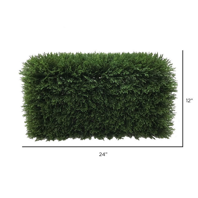 Vickerman Everyday Green Cedar Hedge, 12" H x 24" W x 12" D