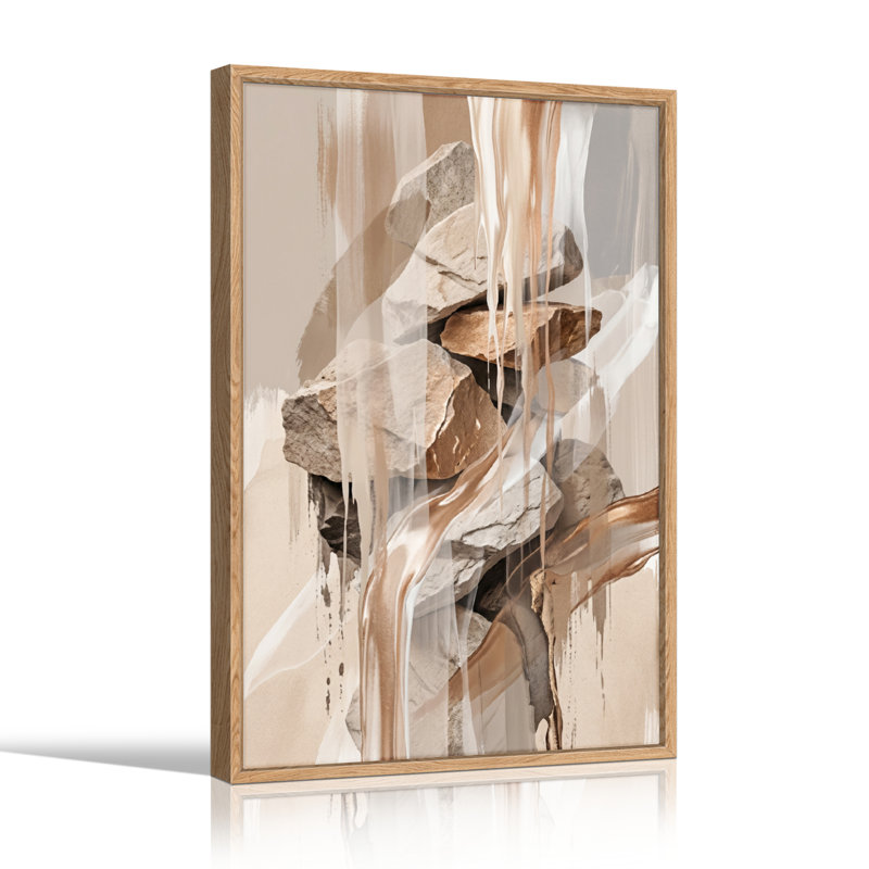 Ensemble de 1 tableau sur toile Stone Flow, 36"H x 24"W, Naturel