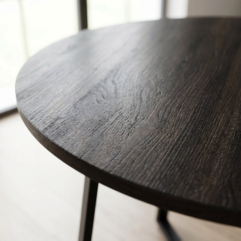 Otrange Round 35.4'' Dining Table, Espresso Wood