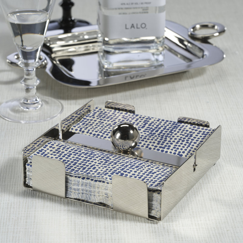 Porte-serviettes en acier Basso, Nickel, H 1,75 po x l 5 po x P 5 po
