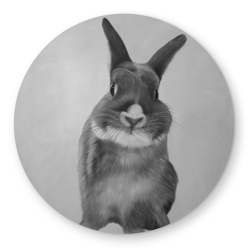 Funny Gray Rabbit - Hyperrealist Pets Round Outdoor Rug
