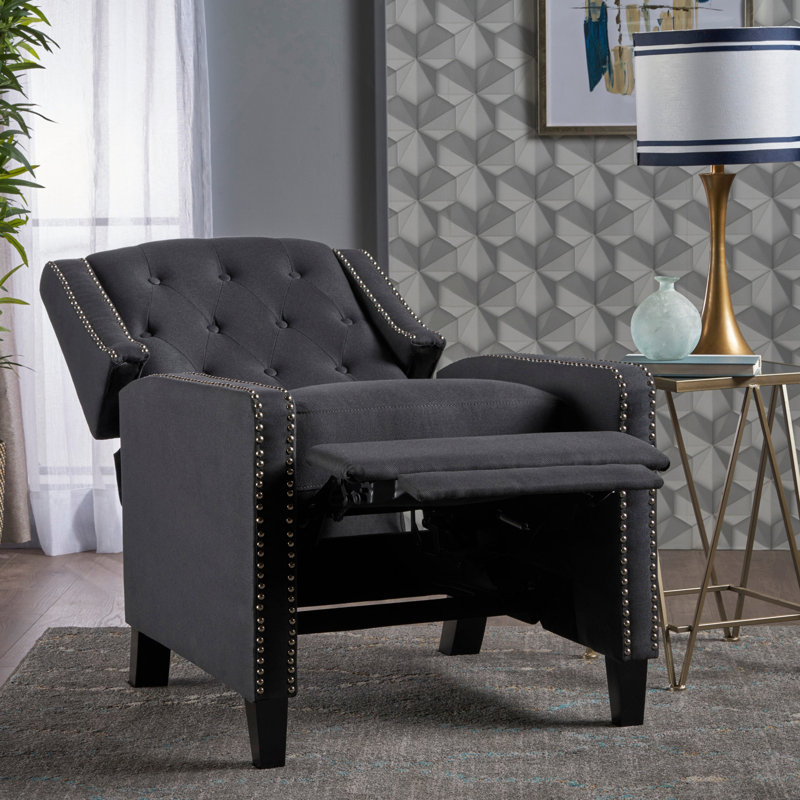 Fauteuil en tissu gris foncé Classic, Tissu gris foncé