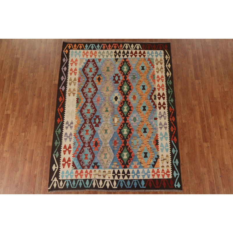 Tapis oriental coloré Kilim 6 x 8