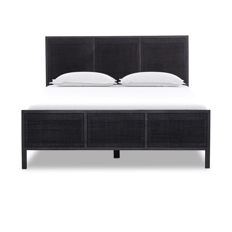 Sydney Bed, Queen, Black Wash W/ Black Cane