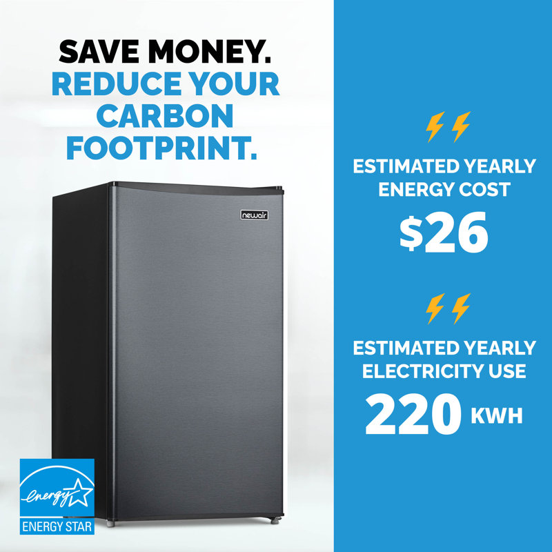 Compact Silver Energy Star Mini Refrigerator with Freezer