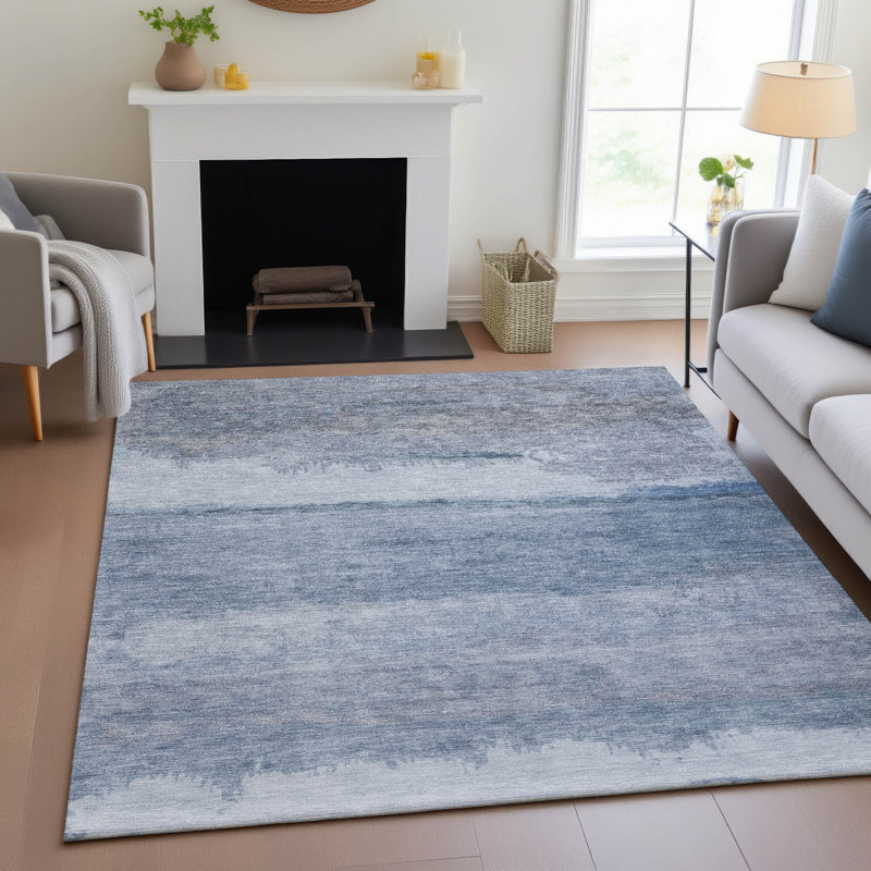 Tapis moderne intérieur / extérieur lavable à la machine Colman ACN2156, Rectangle 9 pi x 12 pi