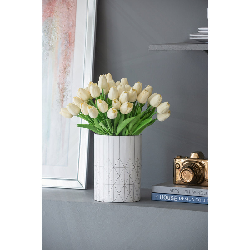 Jardinière en céramique D6.3X8.7 ", H 8,7 po x l 6,3 po x P 6,3 po