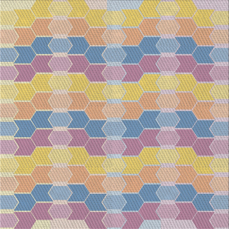Geometric Indoor Rug, Square 6'