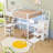 Loft Bed with Wardrobe, L-Shaped Desk, USB Ports, LED Lights, Storage Shelves and Staircase