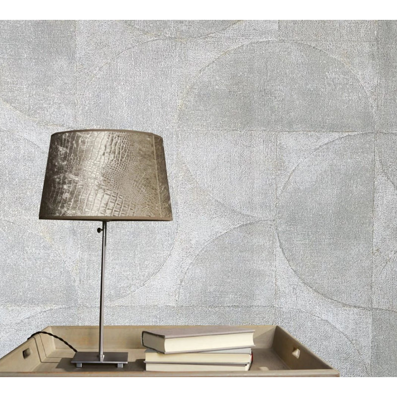 Rouleau de papier peint texturé, Gris / argent / beige
