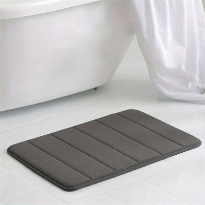 Simple Soft Memory Foam Bathroom Mat - Absorbent Non-Slip Floor Rug For Home & Entryway