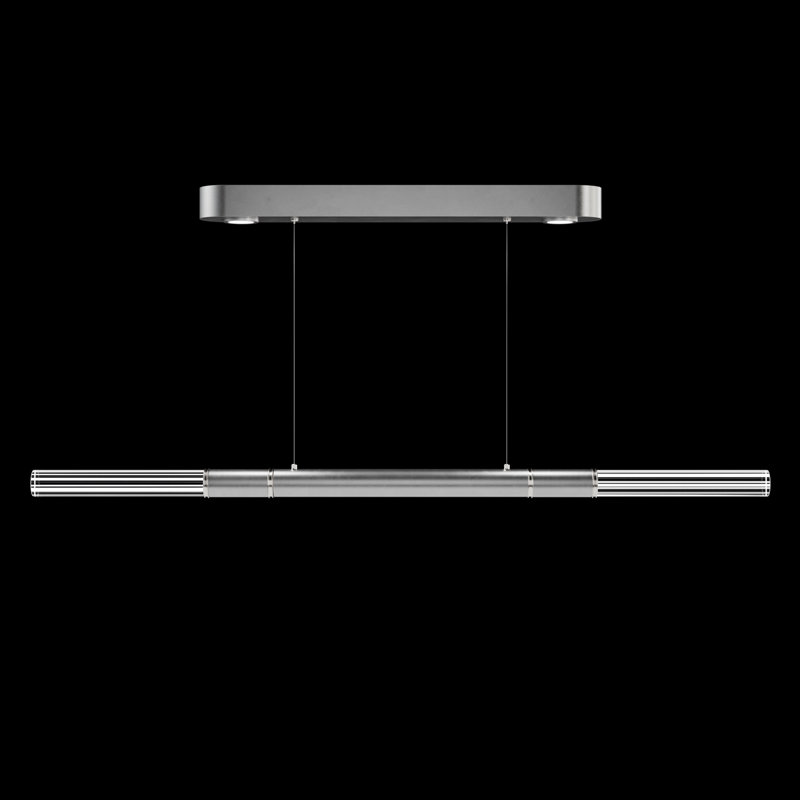 Antonia 62"W Linear Pendant, Nickel/Silver Leaf
