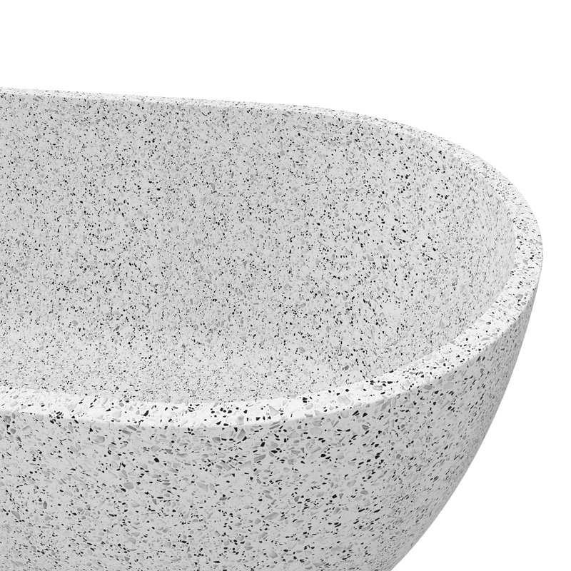 Baignoire de trempage autoportante en terrazzo 63 po, Beige