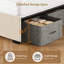 Lit plateforme moderne Queen Size en velours avec tête de lit et rangement sous le lit, beige-126355578-126355574