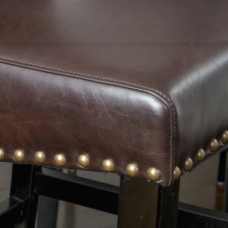 Upholstered Counter Stool with Solid Wood Frame