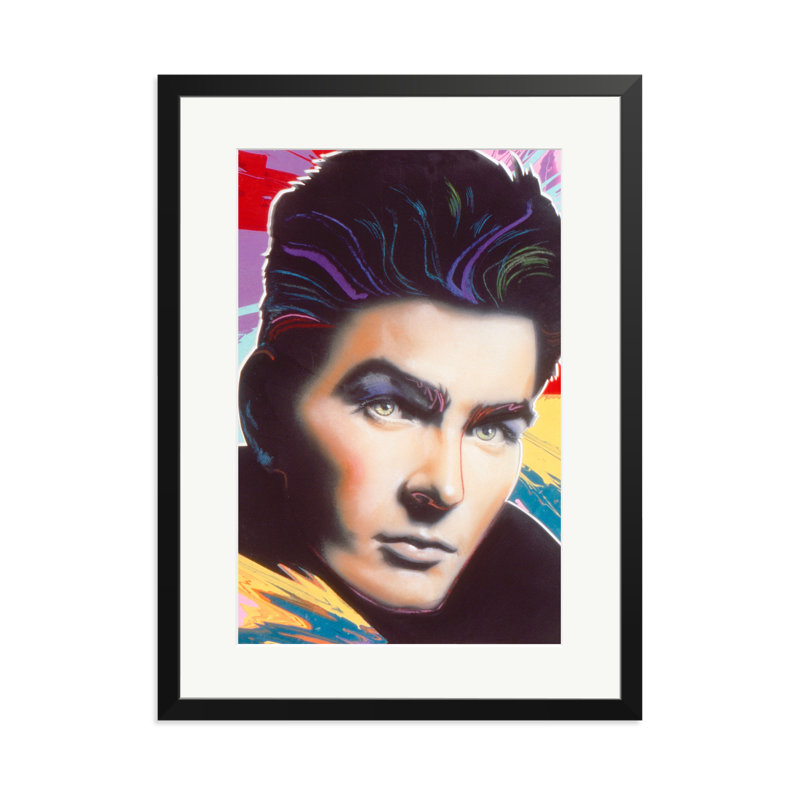 Charlie Sheen, 31" H x 23" W, Black