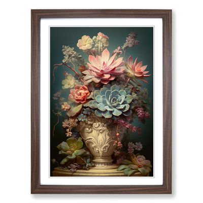 Succulent Victorian - Single Picture Frame Print on Wood