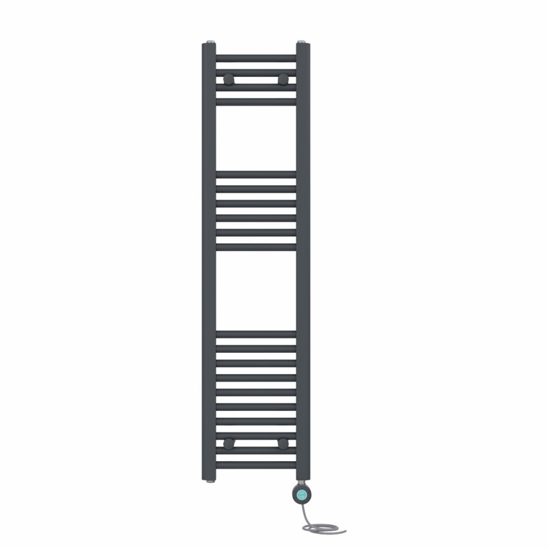 Carli Straight Towel Rail Heated Towel Rails, 120cm H x 30cm W x 3cm D, Anthracite
