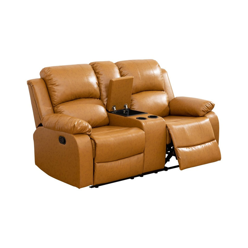 Jenesis Ginger Semi Leather Couch Living Room Loveseat Sofa, Jenesis Ginger Faux Leather