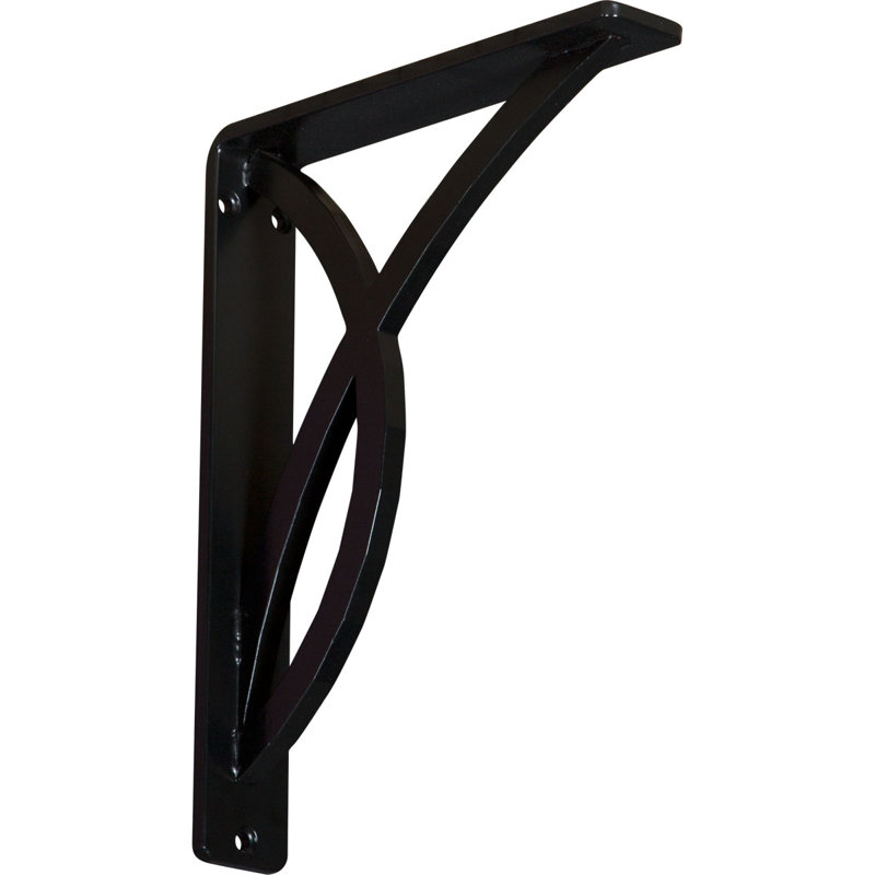 1 1/2"W x 7 1/2"D x 10"H Miller Wrought Iron Bracket, (Single center brace) (2-Pack), 1.5" x 10"