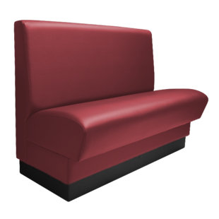 QA Group Olympic Style Single Restaurant Booth Seating - Plain Back Design (Set of 2)