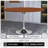 Heatherton 48" Round Dining Table with MDF Top Kitchen Table and Silver Stainless Steel Pedestal Base Seats 2-6 Person-1877259288
