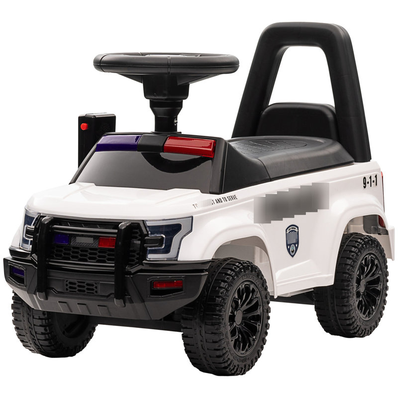 Camion de style camion avec klaxon de travail, coulissant, sous le compartiment de rangement pour les objets supplémentaires, 18 mois à 5 ans, blanc, trésors du système, ans