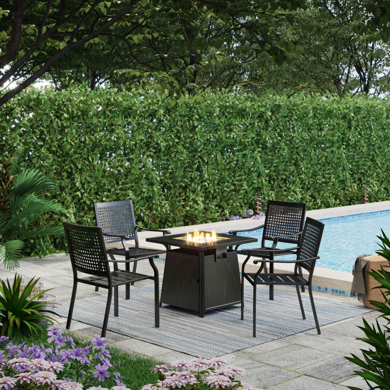Argyri 4 - Person Patio Dining Set with Square Table