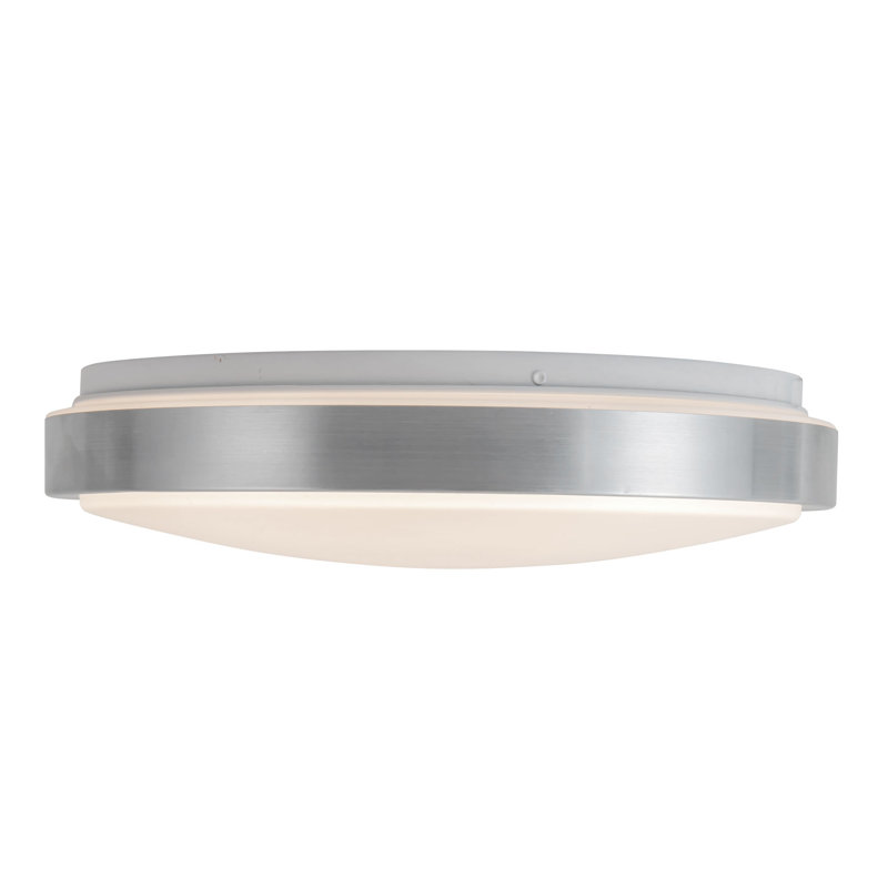 Yanis 16-in Black dimmable LED Flush Mount, Nickel