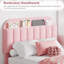 Lit plateforme simple tapissier simple avec tête de lit et 2 tiroirs, rose clair-2087412156-2087412157