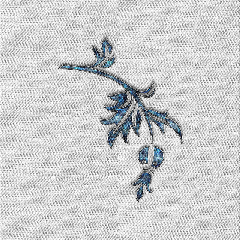 Tapis gris/noir/bleu à motifs, Carré 7 pi