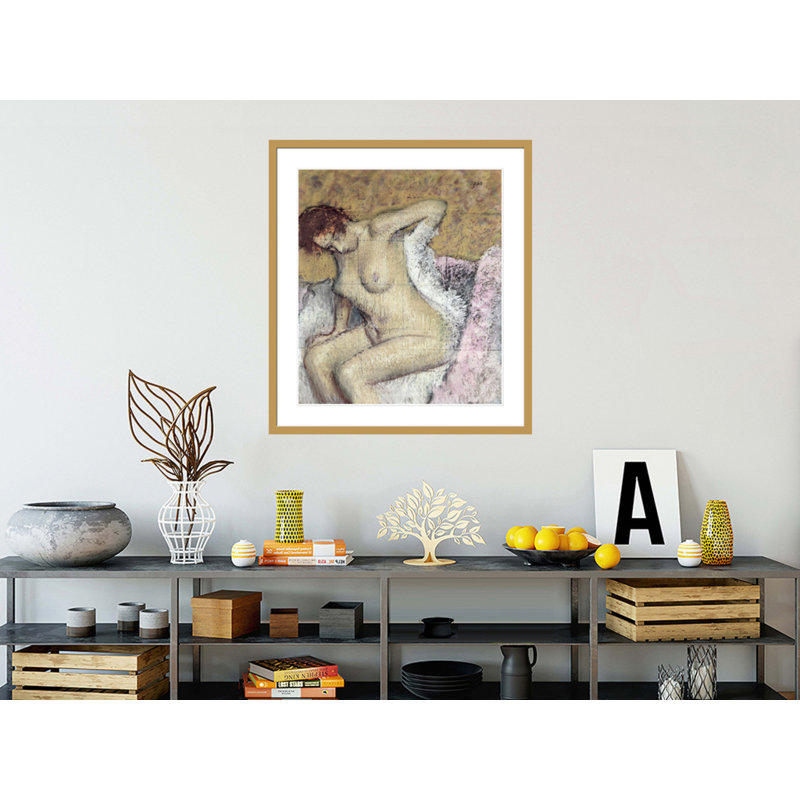 «After the Bath» par Edgar Degas, impression giclée sur cadre, H 37,53 po x l 33,5 po