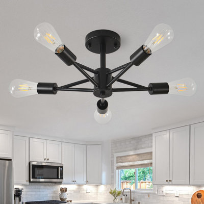 5-light Semi Flush Mount Ceiling Light Fixture