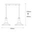 Lustre industriel moderne, hauteur réglable, finition noire et dorée, 51,2 po x 12,9 po x 51,2 po | Corps en métal, 2 x E27 Max 40W | Comprend les instructions d'installation | Parfait pour les décors scandinaves et fantaisistes