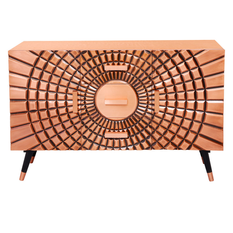 Cahours 2 Door 3 Drawers Copper Cabinet, Copper